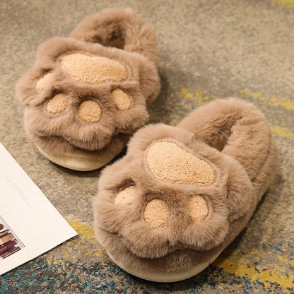 Fluffy Plush Cat Claw Slippers