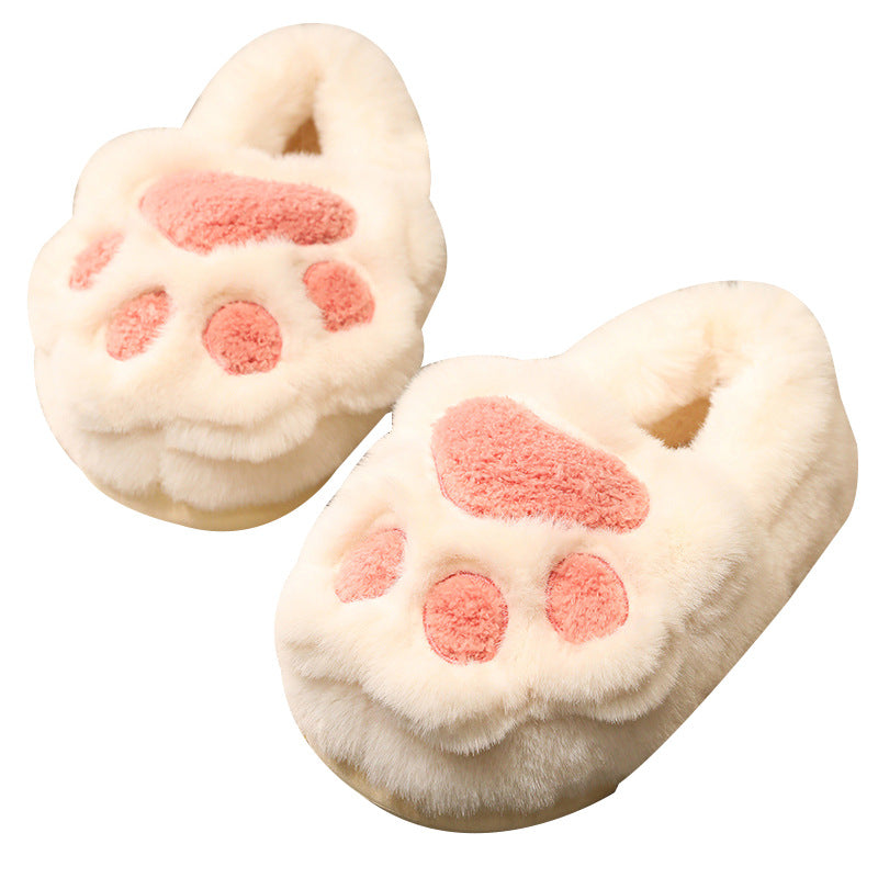 Fluffy Plush Cat Claw Slippers