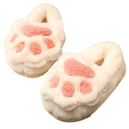 Fluffy Plush Cat Claw Slippers