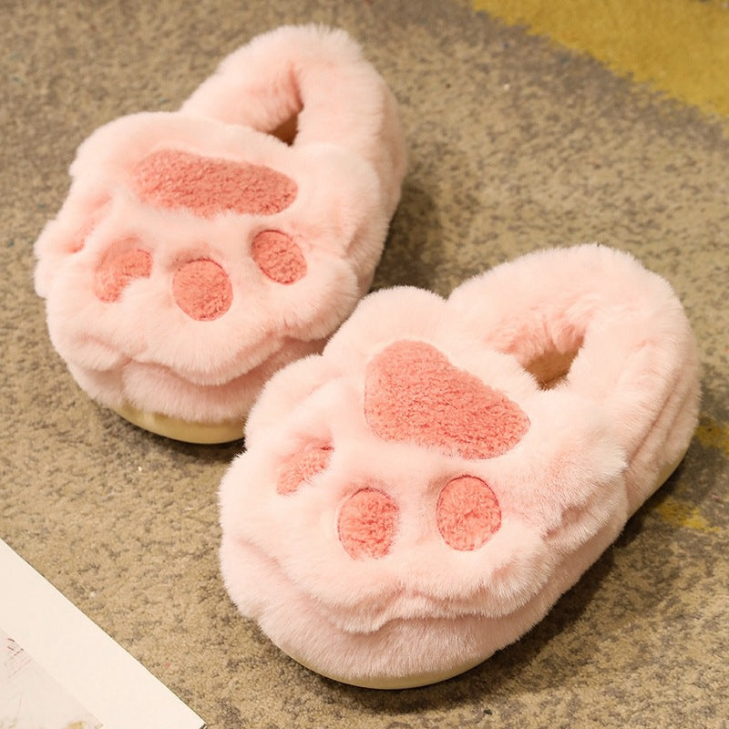 Fluffy Plush Cat Claw Slippers