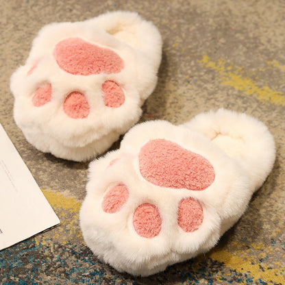 Fluffy Plush Cat Claw Slippers