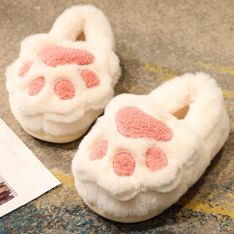 Fluffy Plush Cat Claw Slippers