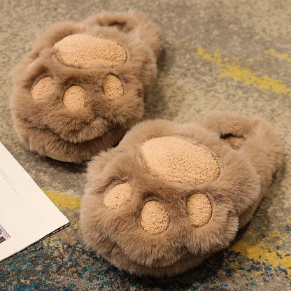 Fluffy Plush Cat Claw Slippers