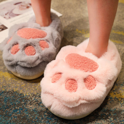 Fluffy Plush Cat Claw Slippers