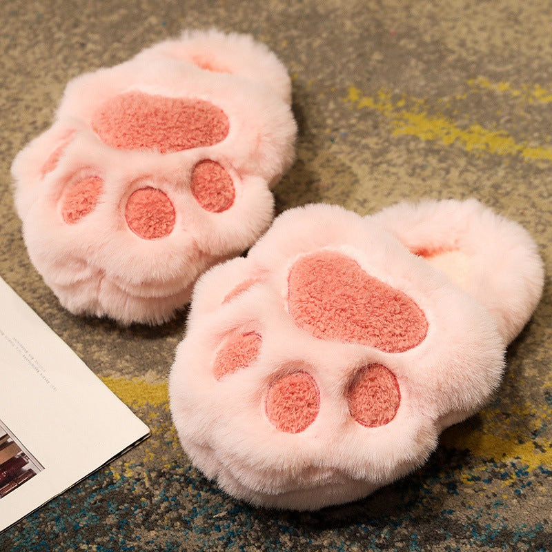 Fluffy Plush Cat Claw Slippers